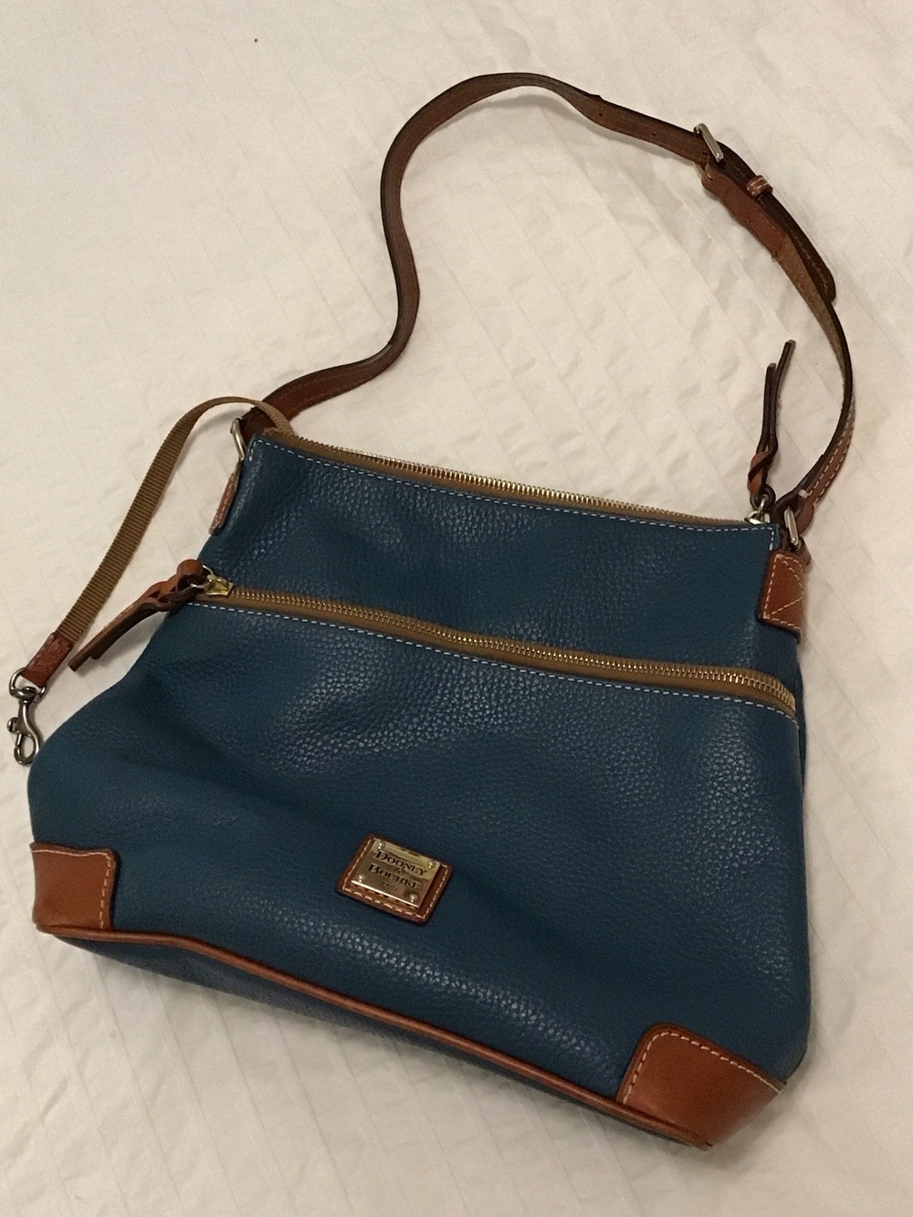 Dooney & Bourke Blue Leather Shoulder/ Crossbody Bag
